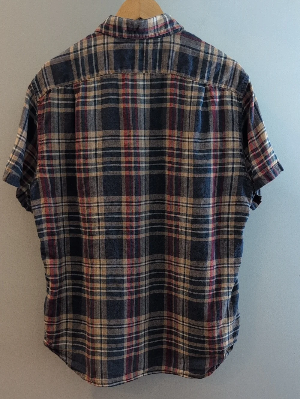 J. Crew Mens Large Slim Linen-Cotton Short Sleeve Button Down Shirt Style #A0560